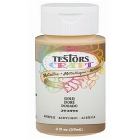 Testors 2 oz Gold Metallic Acrylic Craft Paint 223548